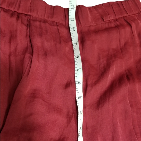 Bershka Burgundy Red Side Slits Wide Leg Pants - Picture 8 of 11